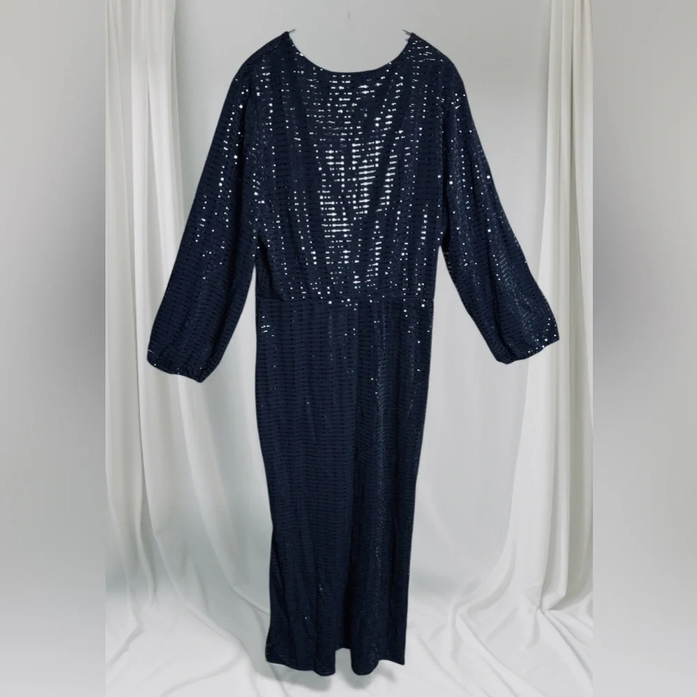 Alexa B Nites Elegant Black Sequin Dress - Picture 3 of 6